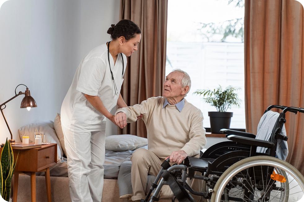 Healthcare provider with patient