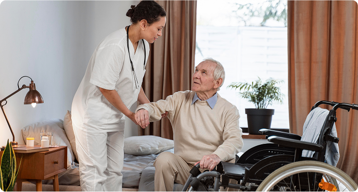 Healthcare provider with patient