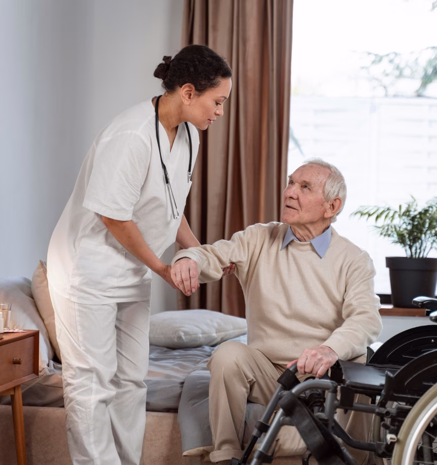 Healthcare provider with patient